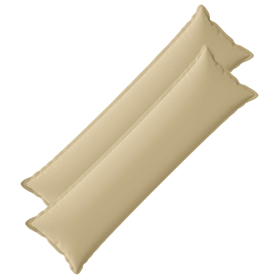 vidaXL Kussensloop 2 st HOUTEN Beige 40 x 145 cm Polyester afbeelding 1