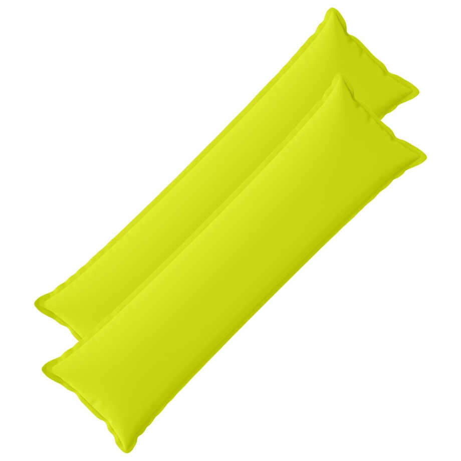 vidaXL Kussensloop 2 st HOUTEN Helder groen 40 x 145 cm Polyester afbeelding 1
