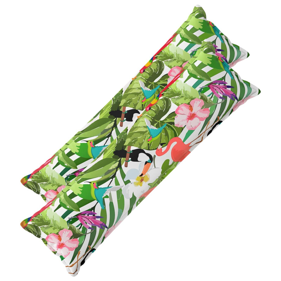 vidaXL Kussensloop 2 st HOUTEN Zwart 40 x 145 cm Polyester afbeelding 1