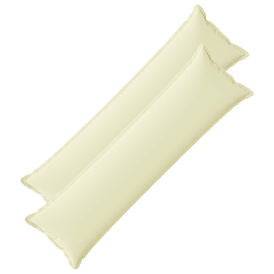vidaXL Kussensloop 2 st HOUTEN Crèmekleurig 40 x 145 cm Polyester afbeelding 1