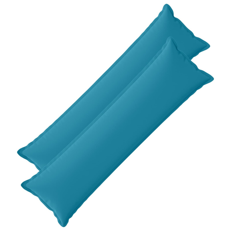vidaXL Kussensloop 2 st HOUTEN Lichtblauw 40 x 145 cm Polyester afbeelding 1