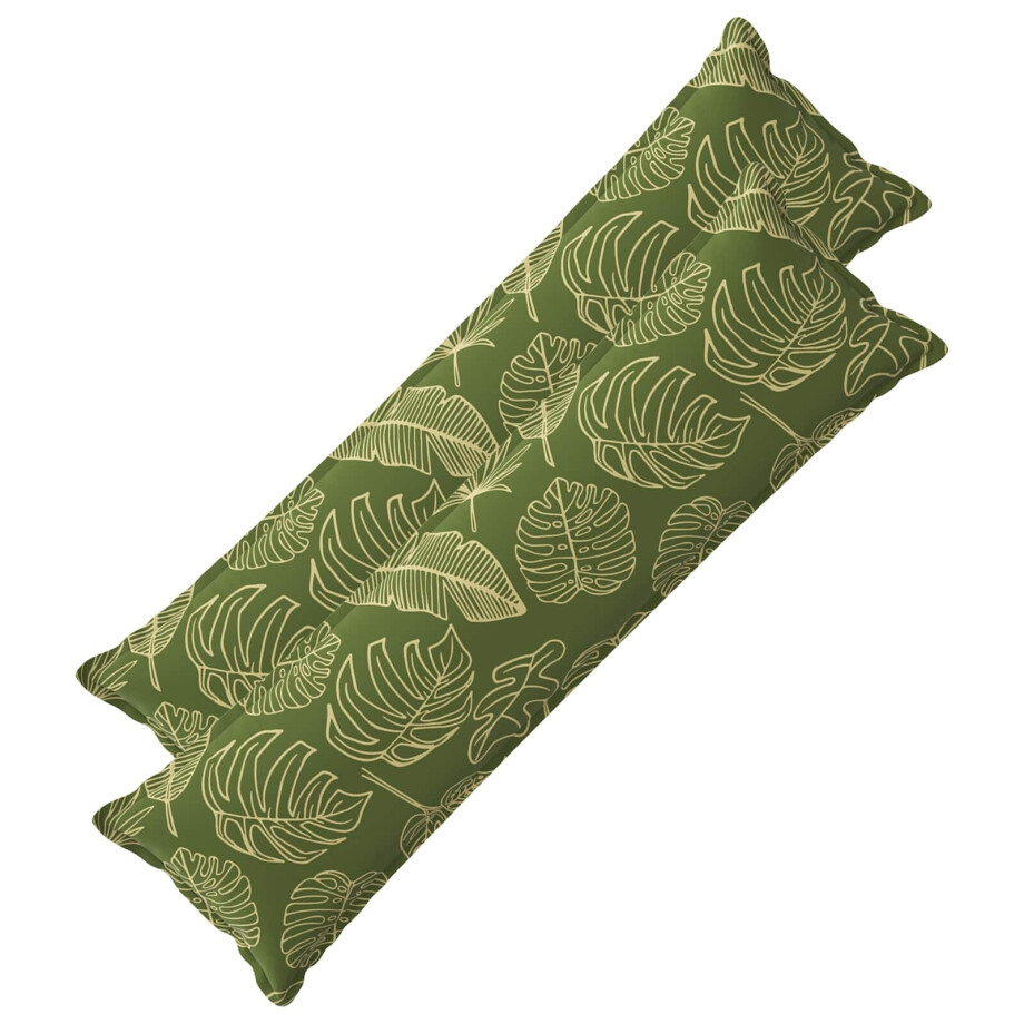vidaXL Kussensloop 2 st HOUTEN Bladontwerp 40 x 145 cm Polyester afbeelding 1