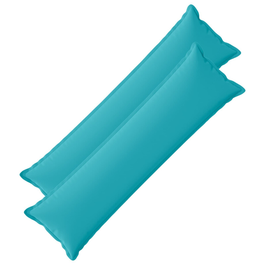 vidaXL Kussensloop 2 st HOUTEN Turquoise 40 x 145 cm Polyester afbeelding 1