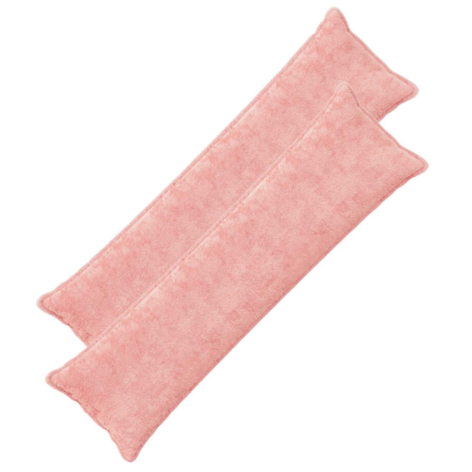vidaXL Kussensloop 2 st HOUTEN Roze 40 x 145 cm Nep Konijnenbont afbeelding 1