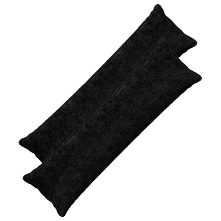 vidaXL Kussensloop 2 st HOUTEN Zwart 40 x 145 cm Nep Konijnenbont afbeelding 1