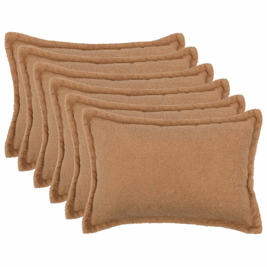 vidaXL Kussensloop 6 pcs HOUTEN Beige 40 x 60 cm Bouclé vidaXL Kussensloop 6 pcs HOUTEN Beige 40 x 60 cm Bouclé afbeelding 1