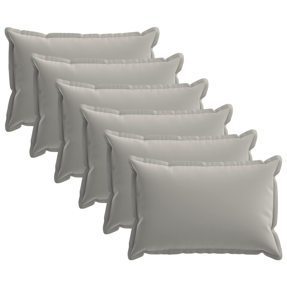 vidaXL Kussensloop 6 st HOUTEN Grijs 40 x 60 cm Polyester vidaXL Kussensloop 6 st HOUTEN Grijs 40 x 60 cm Polyester afbeelding 1