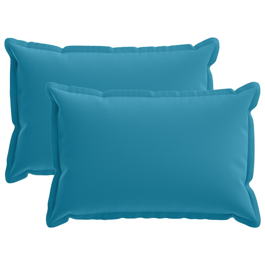 vidaXL Kussensloop 2 st HOUTEN Lichtblauw 40 x 60 cm Polyester vidaXL Kussensloop 2 st HOUTEN Lichtblauw 40 x 60 cm Polyester afbeelding 1