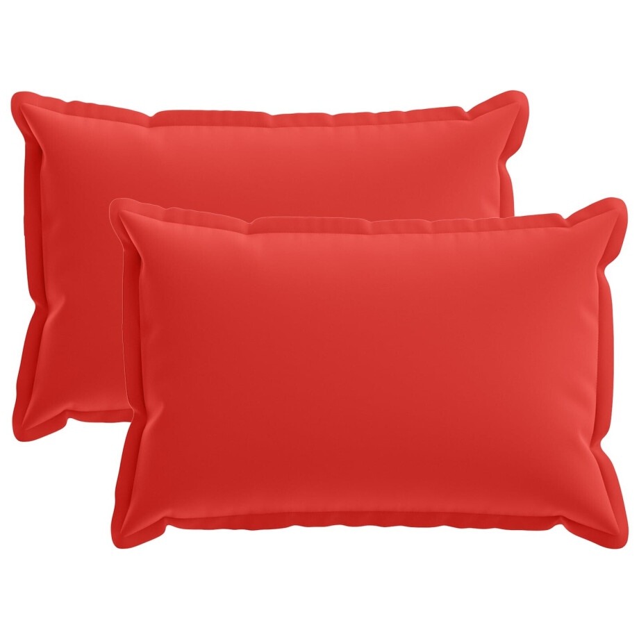 vidaXL Kussensloop 2 st HOUTEN Rood 40 x 60 cm Polyester afbeelding 1