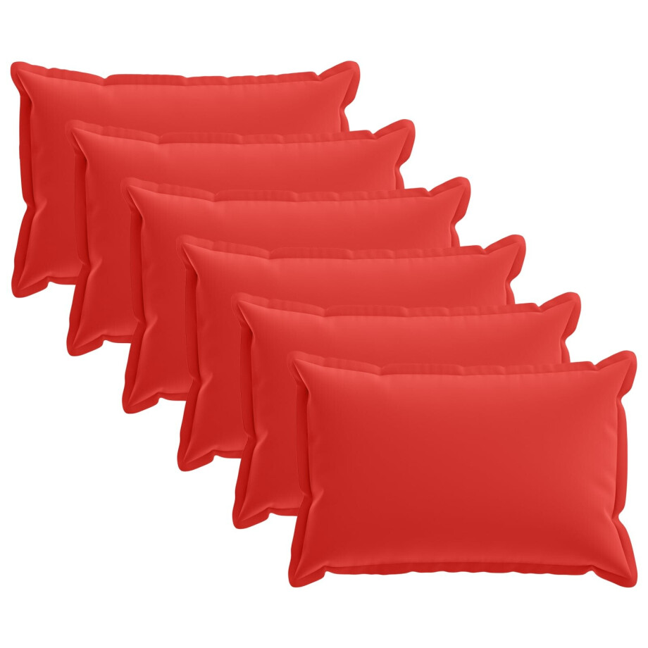 vidaXL Kussensloop 6 st HOUTEN Rood 40 x 60 cm Polyester vidaXL Kussensloop 6 st HOUTEN Rood 40 x 60 cm Polyester afbeelding 1