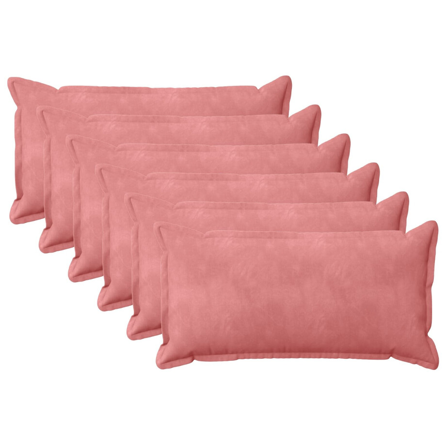 vidaXL Kussensloop 6 pcs HOUTEN Roze 40 x 70 cm Fluweel vidaXL Kussensloop 6 pcs HOUTEN Roze 40 x 70 cm Fluweel afbeelding 1