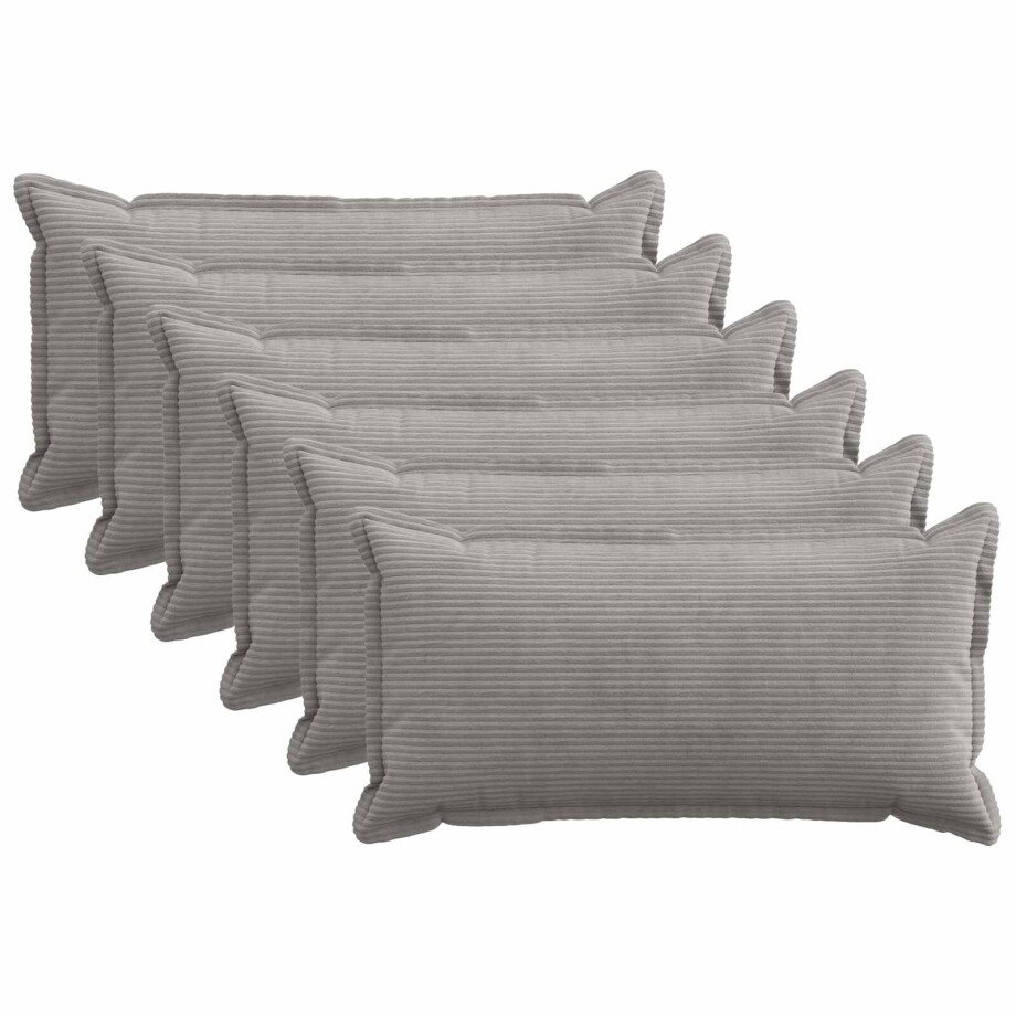 vidaXL Kussensloop 6 st HOUTEN Lichtgrijs 40 x 70 cm corduroy vidaXL Kussensloop 6 st HOUTEN Lichtgrijs 40 x 70 cm corduroy afbeelding 1