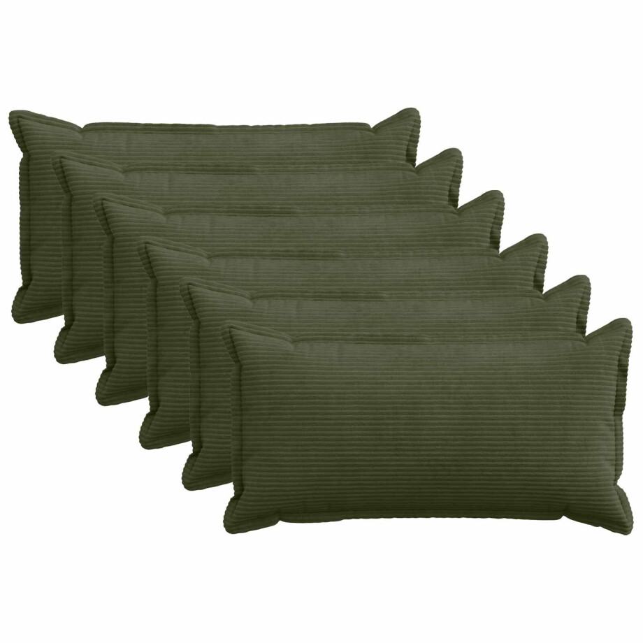 vidaXL Kussensloop 6 st HOUTEN Groen 40 x 70 cm corduroy vidaXL Kussensloop 6 st HOUTEN Groen 40 x 70 cm corduroy afbeelding 1