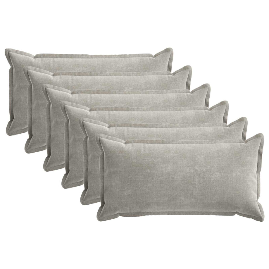 vidaXL Kussensloop 6 st HOUTEN Lichtgrijs 40 x 70 cm Chenille Stof vidaXL Kussensloop 6 st HOUTEN Lichtgrijs 40 x 70 cm Chenille Stof afbeelding 1