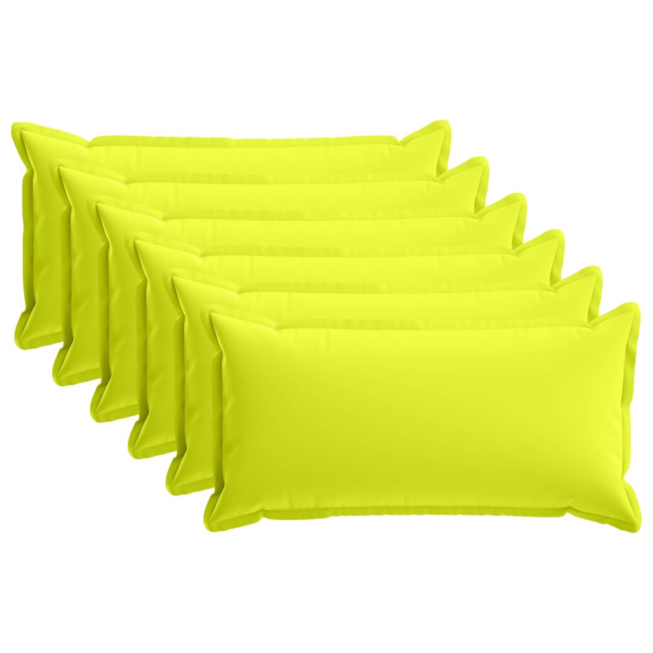vidaXL Kussensloop 6 st HOUTEN Helder groen 40 x 70 cm Polyester afbeelding 1