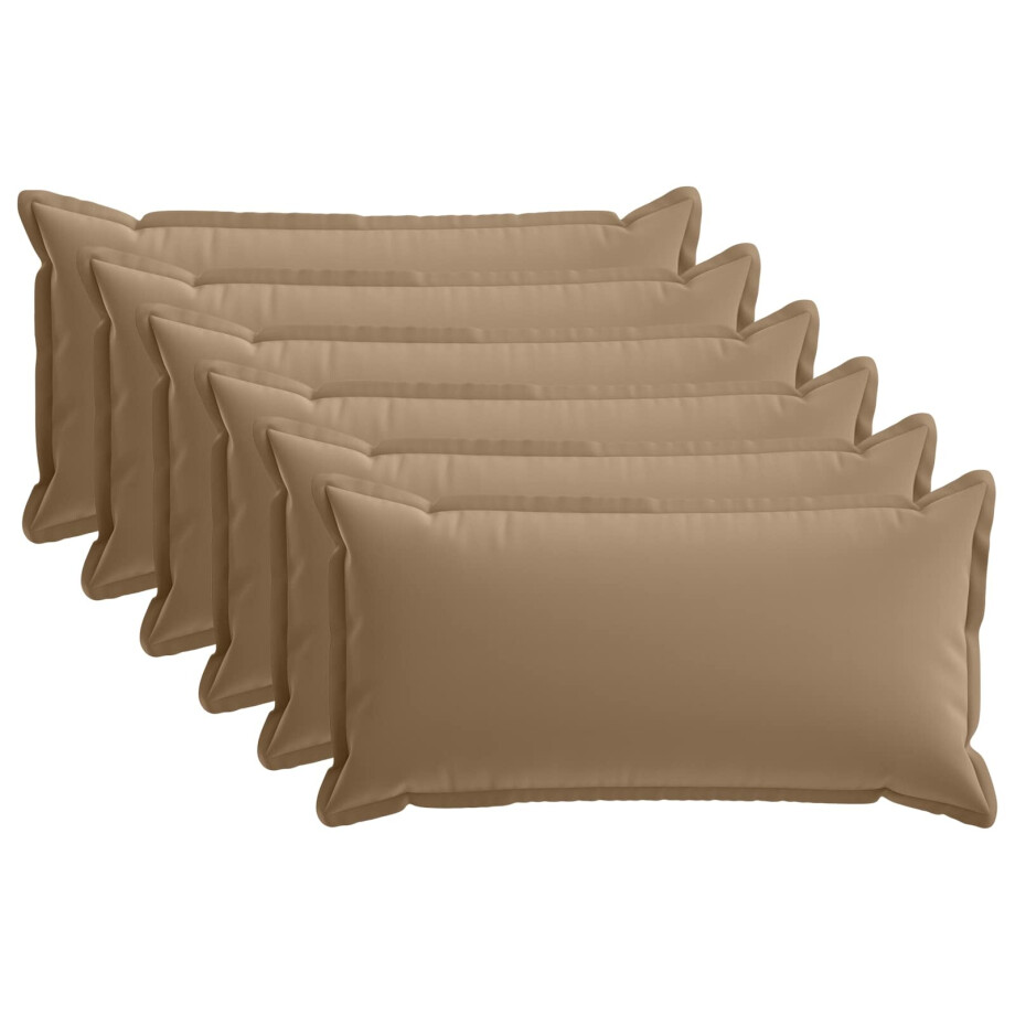 vidaXL Kussensloop 6 st HOUTEN Taupe 40 x 70 cm Polyester vidaXL Kussensloop 6 st HOUTEN Taupe 40 x 70 cm Polyester afbeelding 1
