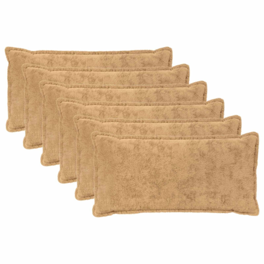 vidaXL Kussensloop 6 st HOUTEN Taupe 40 x 70 cm Nep Konijnenbont vidaXL Kussensloop 6 st HOUTEN Taupe 40 x 70 cm Nep Konijnenbont afbeelding 1