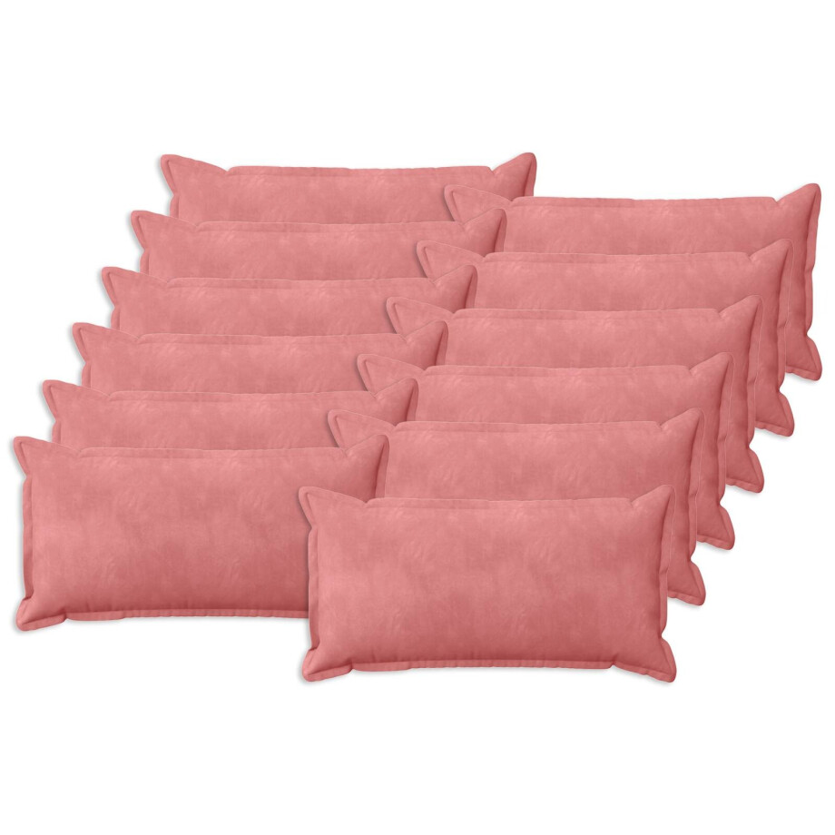 vidaXL Kussensloop 12 pcs HOUTEN Roze 40 x 80 cm Fluweel afbeelding 1