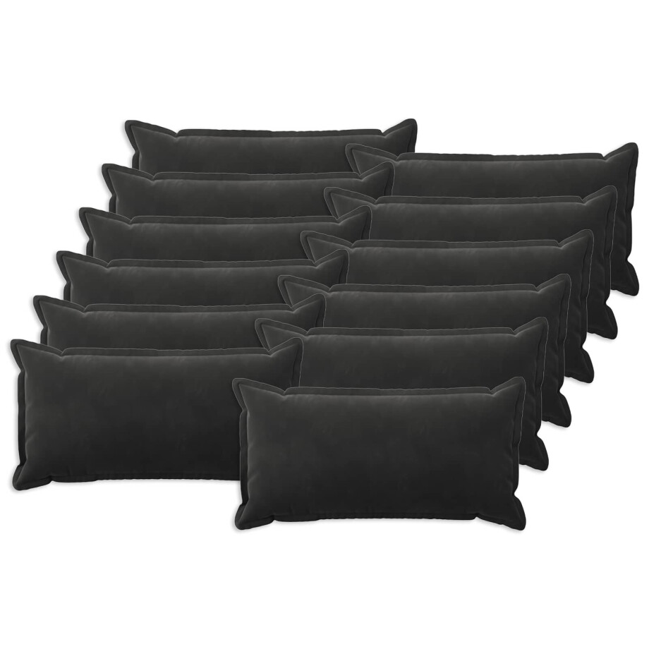vidaXL Kussensloop 12 pcs HOUTEN Zwart 40 x 80 cm Fluweel vidaXL Kussensloop 12 pcs HOUTEN Zwart 40 x 80 cm Fluweel afbeelding 1
