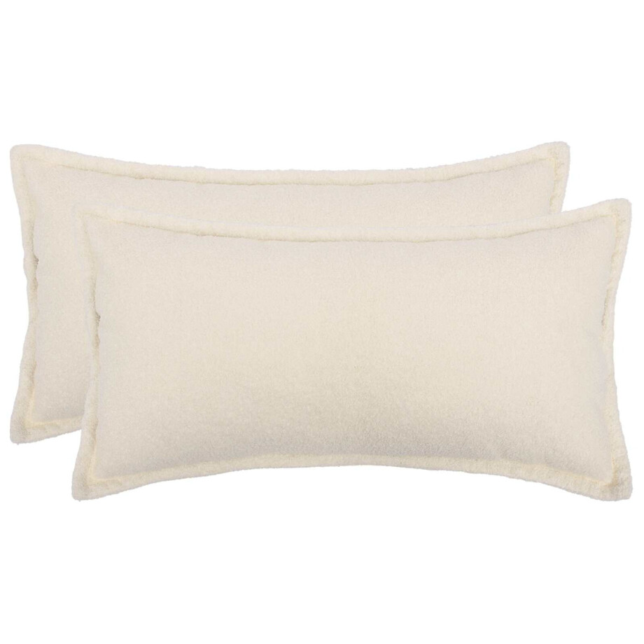 vidaXL Kussensloop 2 pcs HOUTEN Crèmekleurig 40 x 80 cm Bouclé vidaXL Kussensloop 2 pcs HOUTEN Crèmekleurig 40 x 80 cm Bouclé afbeelding 1