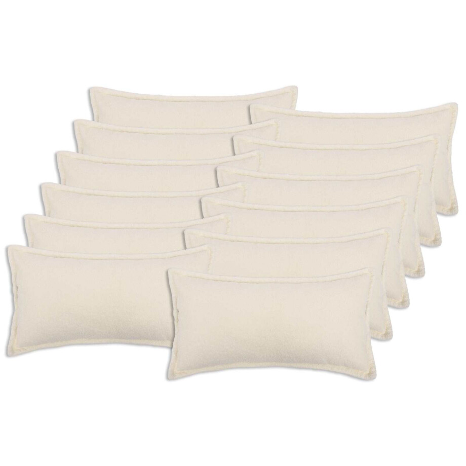 vidaXL Kussensloop 12 pcs HOUTEN Crèmekleurig 40 x 80 cm Bouclé vidaXL Kussensloop 12 pcs HOUTEN Crèmekleurig 40 x 80 cm Bouclé afbeelding 1