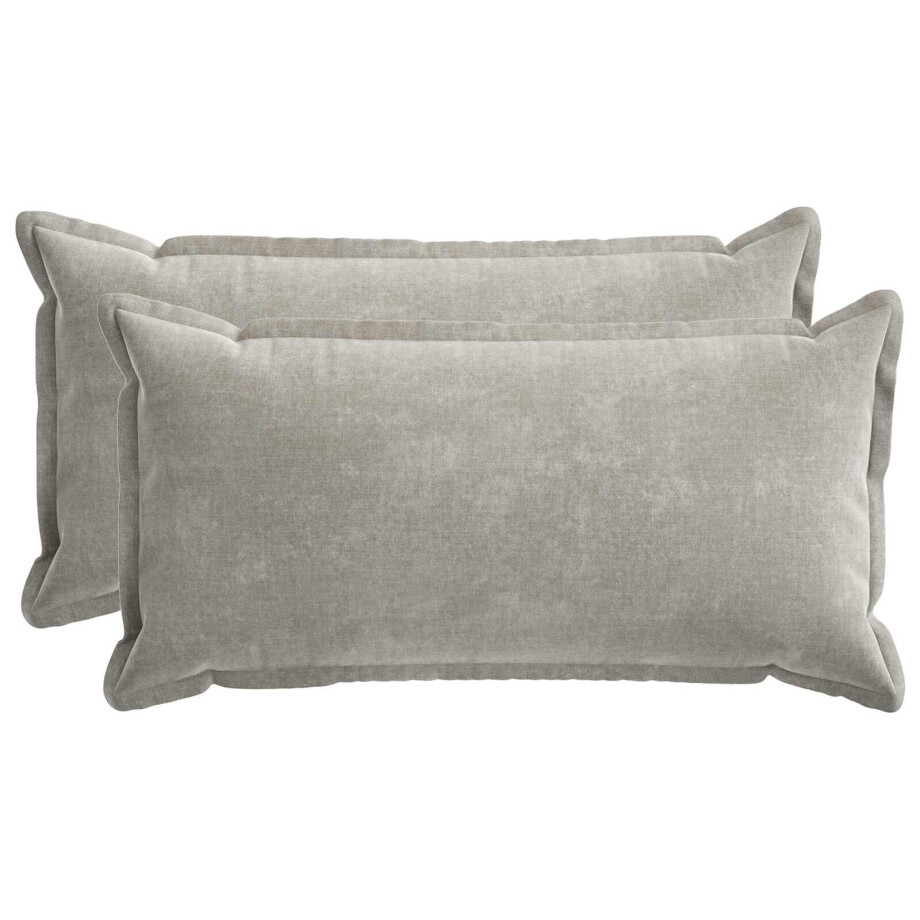 vidaXL Kussensloop 2 st HOUTEN Lichtgrijs 40 x 80 cm Chenille Stof afbeelding 1