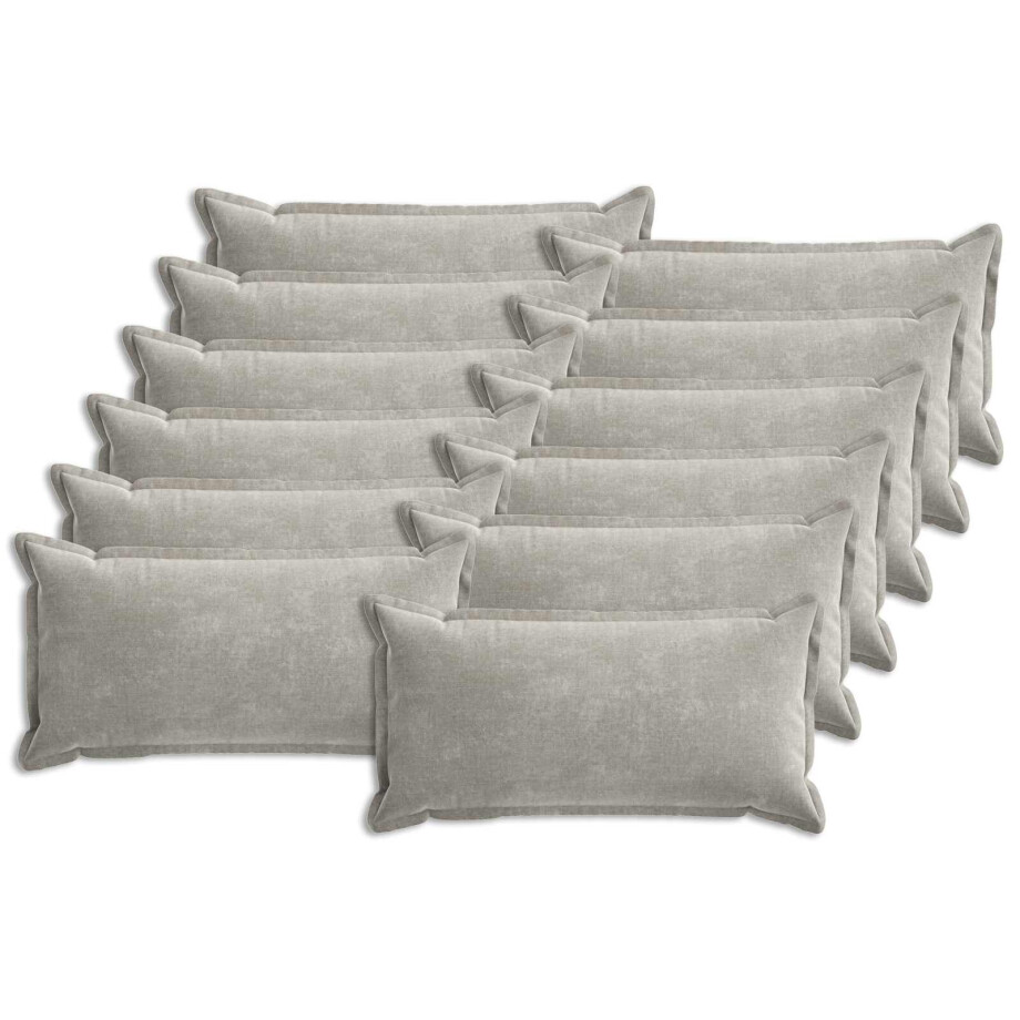 vidaXL Kussensloop 12 st HOUTEN Lichtgrijs 40 x 80 cm Chenille Stof vidaXL Kussensloop 12 st HOUTEN Lichtgrijs 40 x 80 cm Chenille Stof afbeelding 1