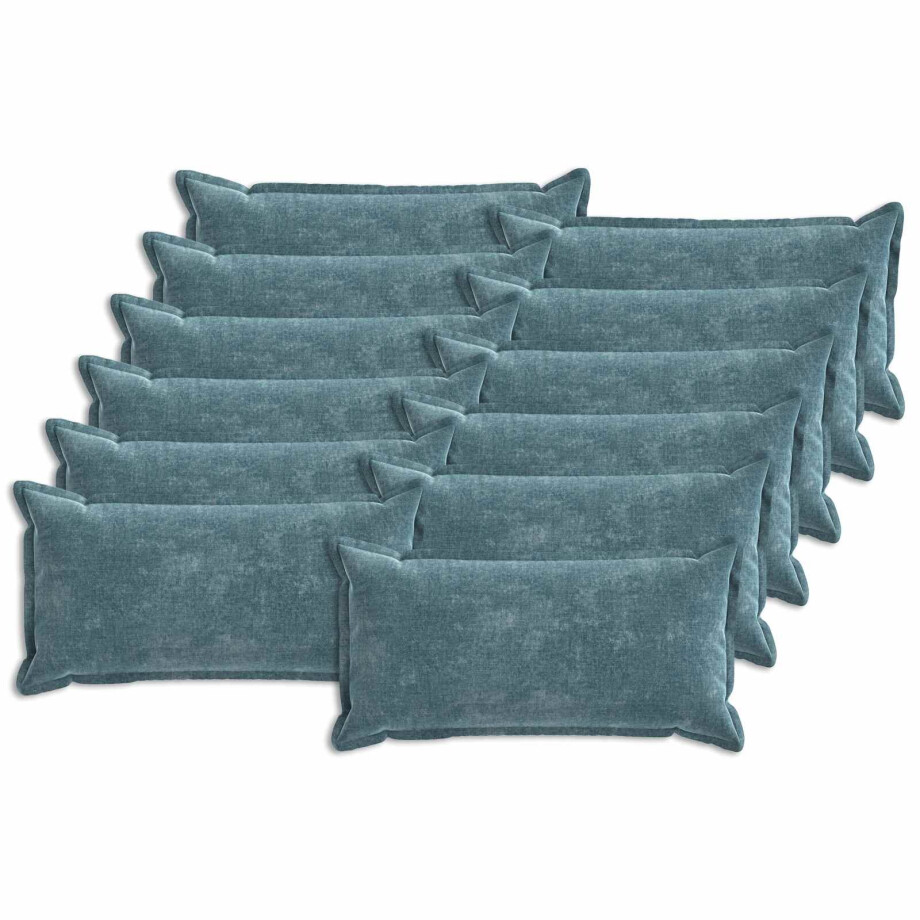 vidaXL Kussensloop 12 st HOUTEN Blauw 40 x 80 cm Chenille Stof vidaXL Kussensloop 12 st HOUTEN Blauw 40 x 80 cm Chenille Stof afbeelding 1