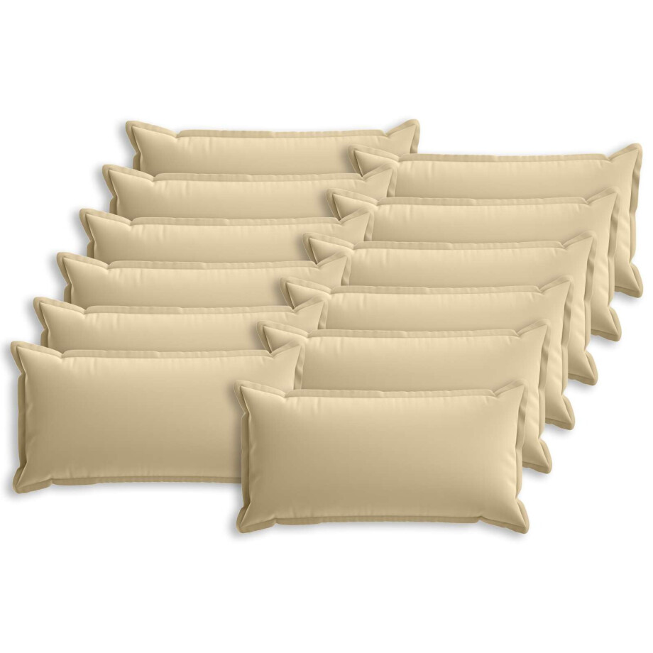 vidaXL Kussensloop 12 st HOUTEN Beige 40 x 80 cm Polyester afbeelding 1