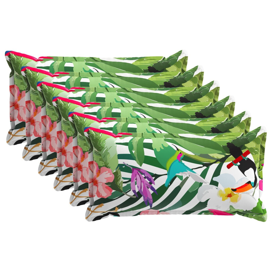 vidaXL Kussensloop 6 st HOUTEN Zwart 40 x 80 cm Polyester afbeelding 1