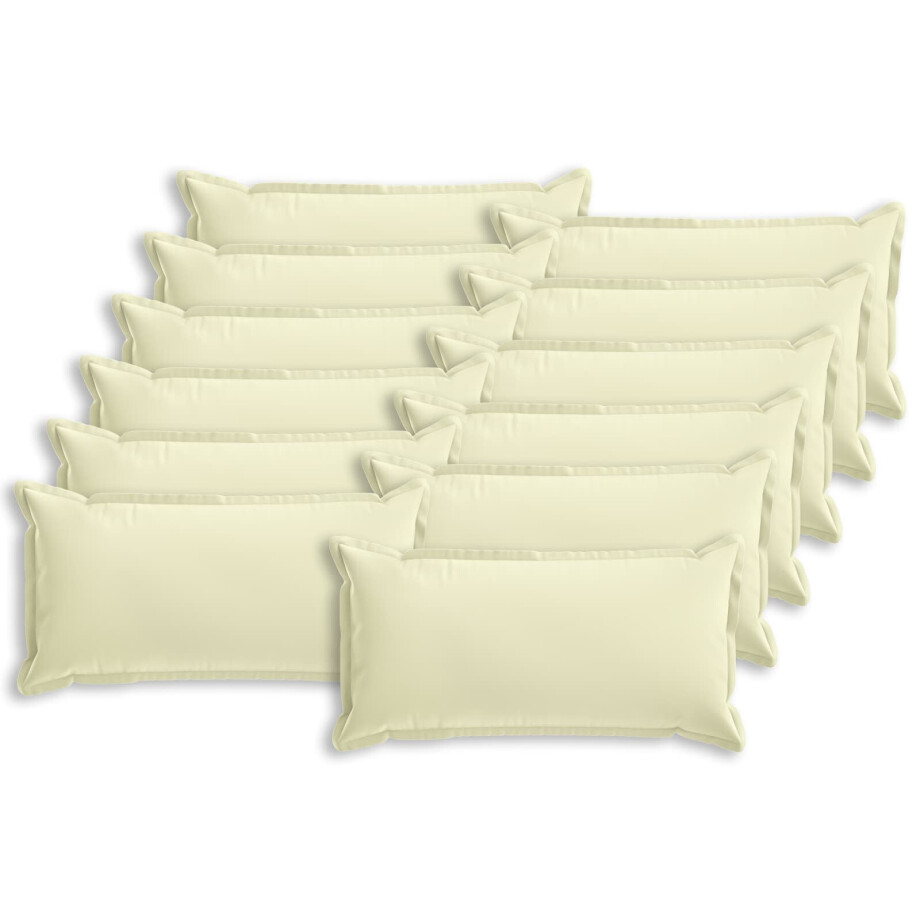 vidaXL Kussensloop 12 st HOUTEN Crèmekleurig 40 x 80 cm Polyester afbeelding 1