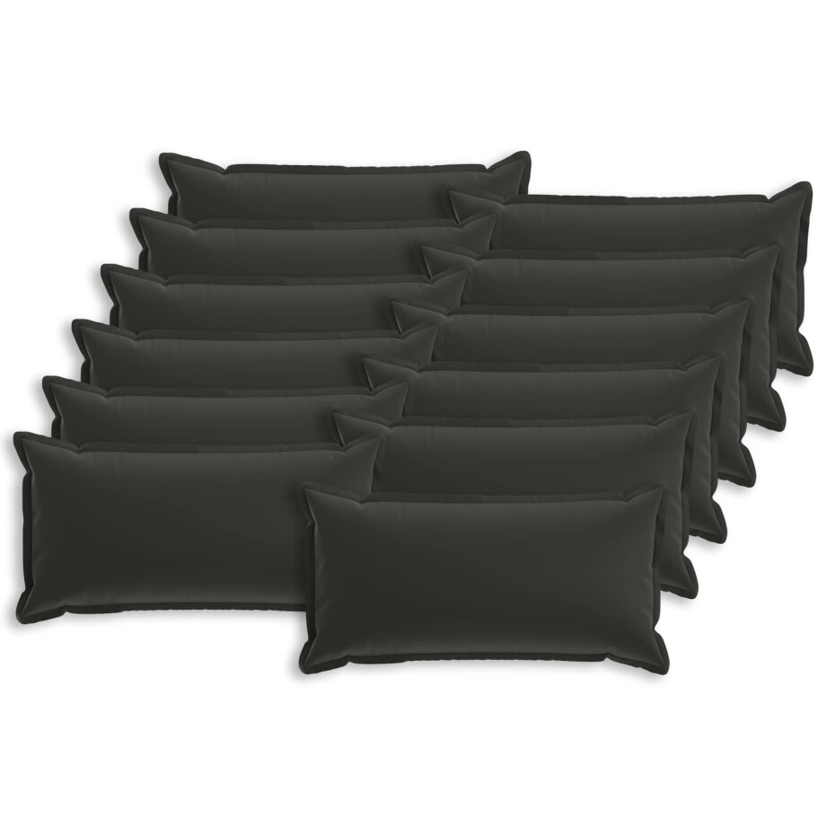 vidaXL Kussensloop 12 st HOUTEN Meerkleurig 40 x 80 cm Polyester afbeelding 1