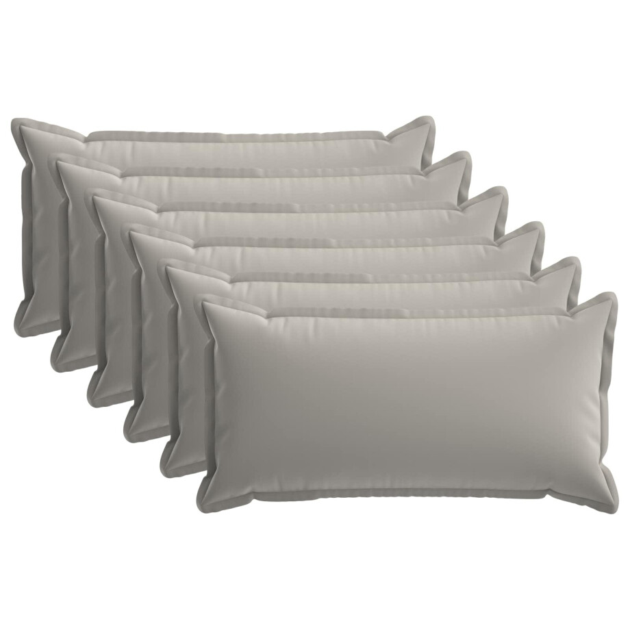vidaXL Kussensloop 6 st HOUTEN Grijs 40 x 80 cm Polyester vidaXL Kussensloop 6 st HOUTEN Grijs 40 x 80 cm Polyester afbeelding 1