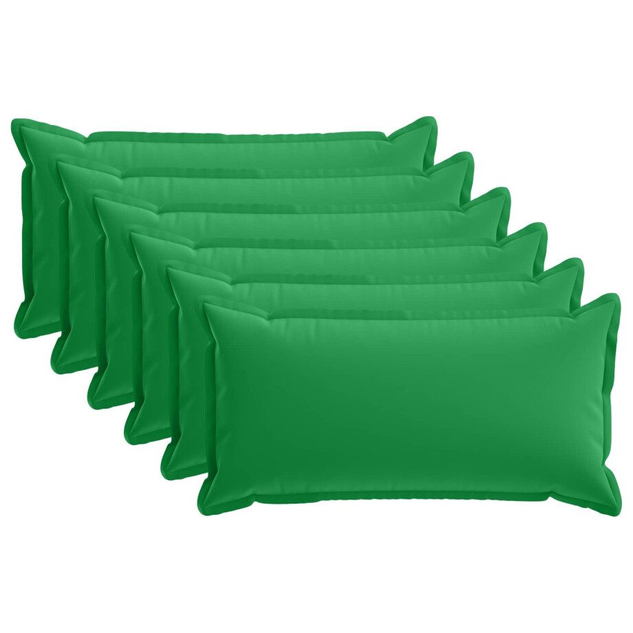 vidaXL Kussensloop 6 st HOUTEN Groen 40 x 80 cm Polyester afbeelding 1