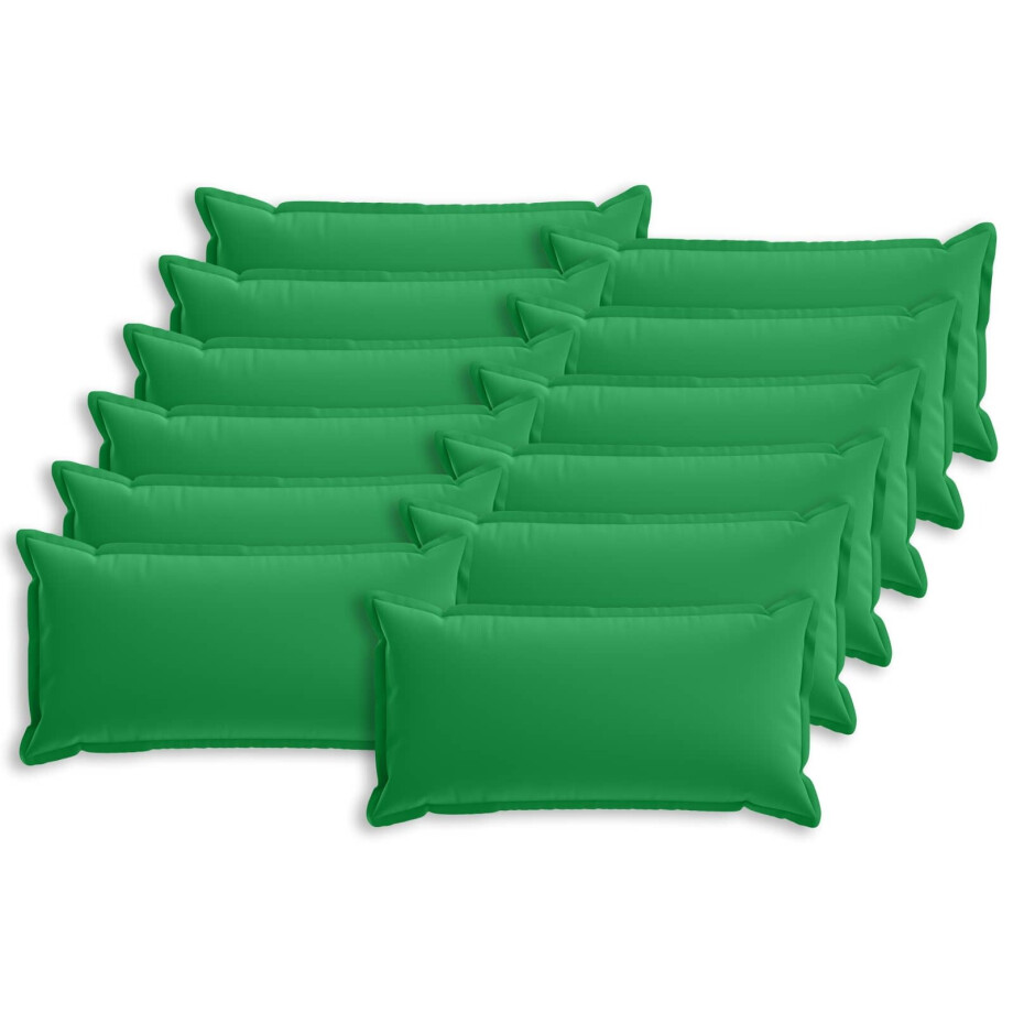 vidaXL Kussensloop 12 st HOUTEN Groen 40 x 80 cm Polyester afbeelding 1