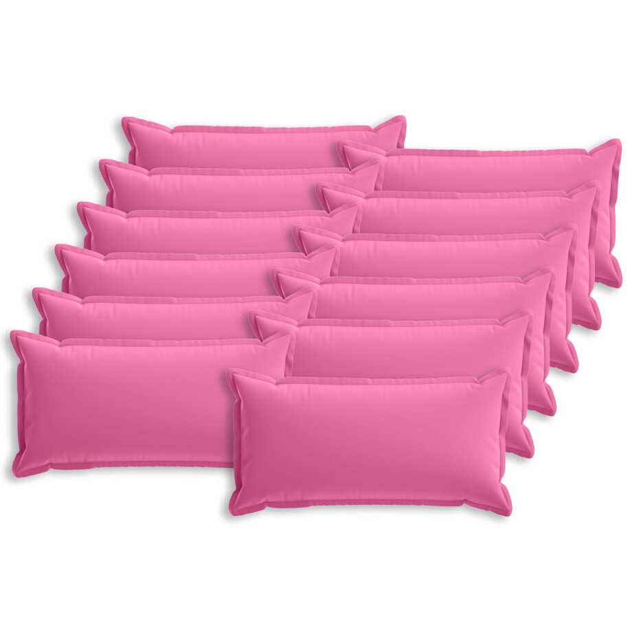 vidaXL Kussensloop 12 st HOUTEN Roze 40 x 80 cm Polyester afbeelding 1