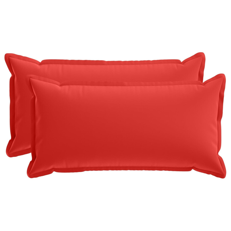 vidaXL Kussensloop 2 st HOUTEN Rood 40 x 80 cm Polyester afbeelding 1