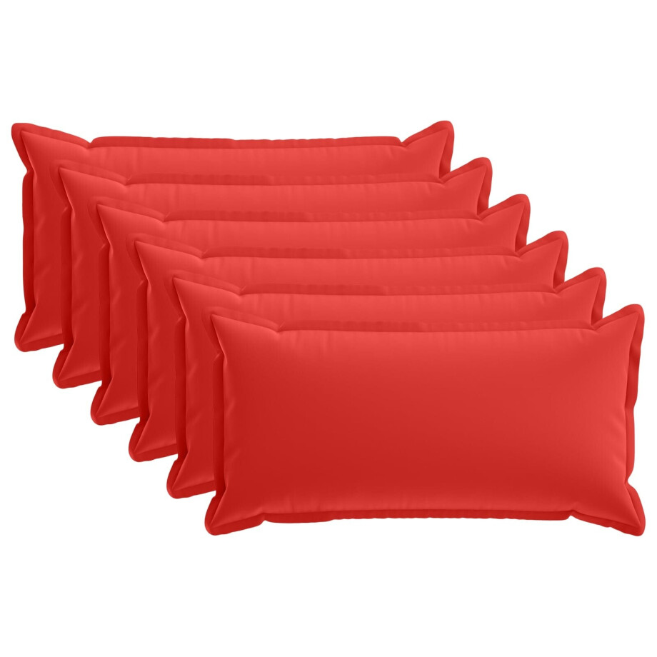 vidaXL Kussensloop 6 st HOUTEN Rood 40 x 80 cm Polyester vidaXL Kussensloop 6 st HOUTEN Rood 40 x 80 cm Polyester afbeelding 1