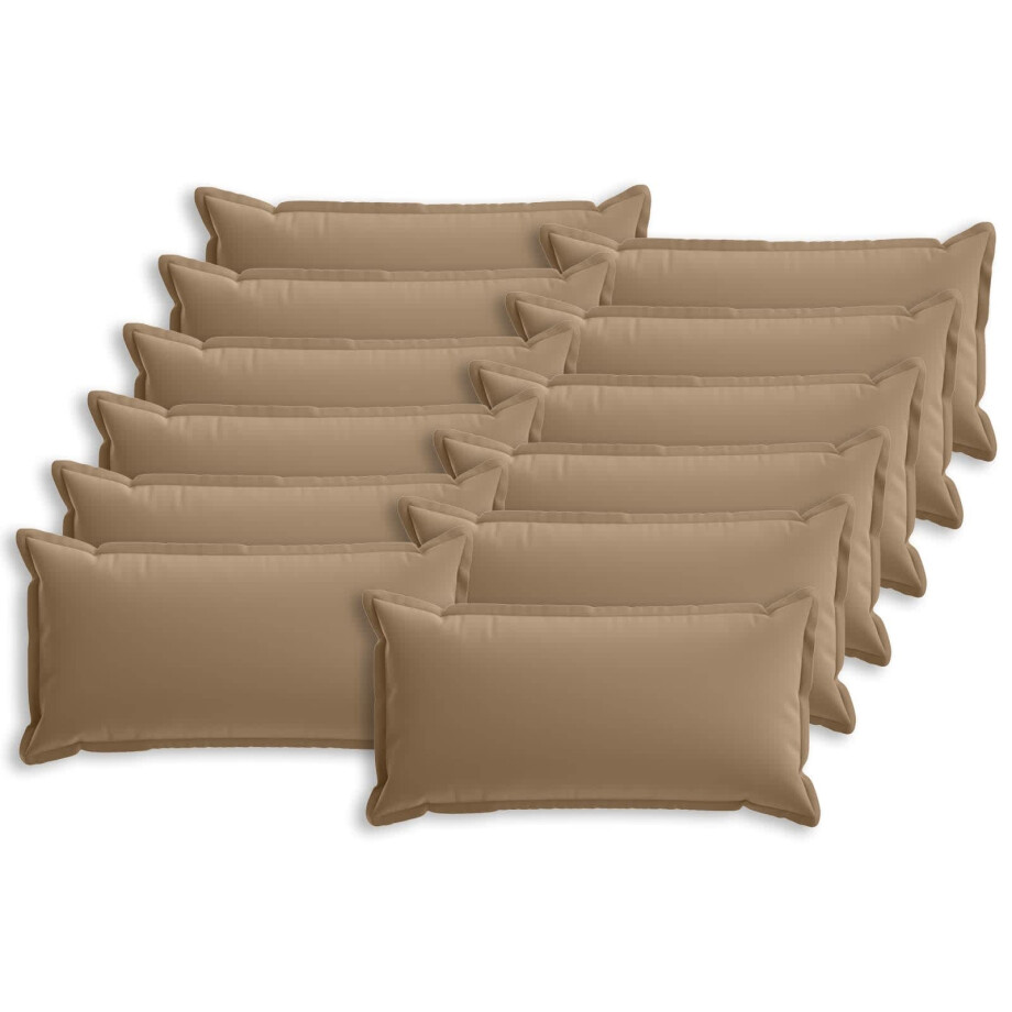 vidaXL Kussensloop 12 st HOUTEN Taupe 40 x 80 cm Polyester vidaXL Kussensloop 12 st HOUTEN Taupe 40 x 80 cm Polyester afbeelding 1
