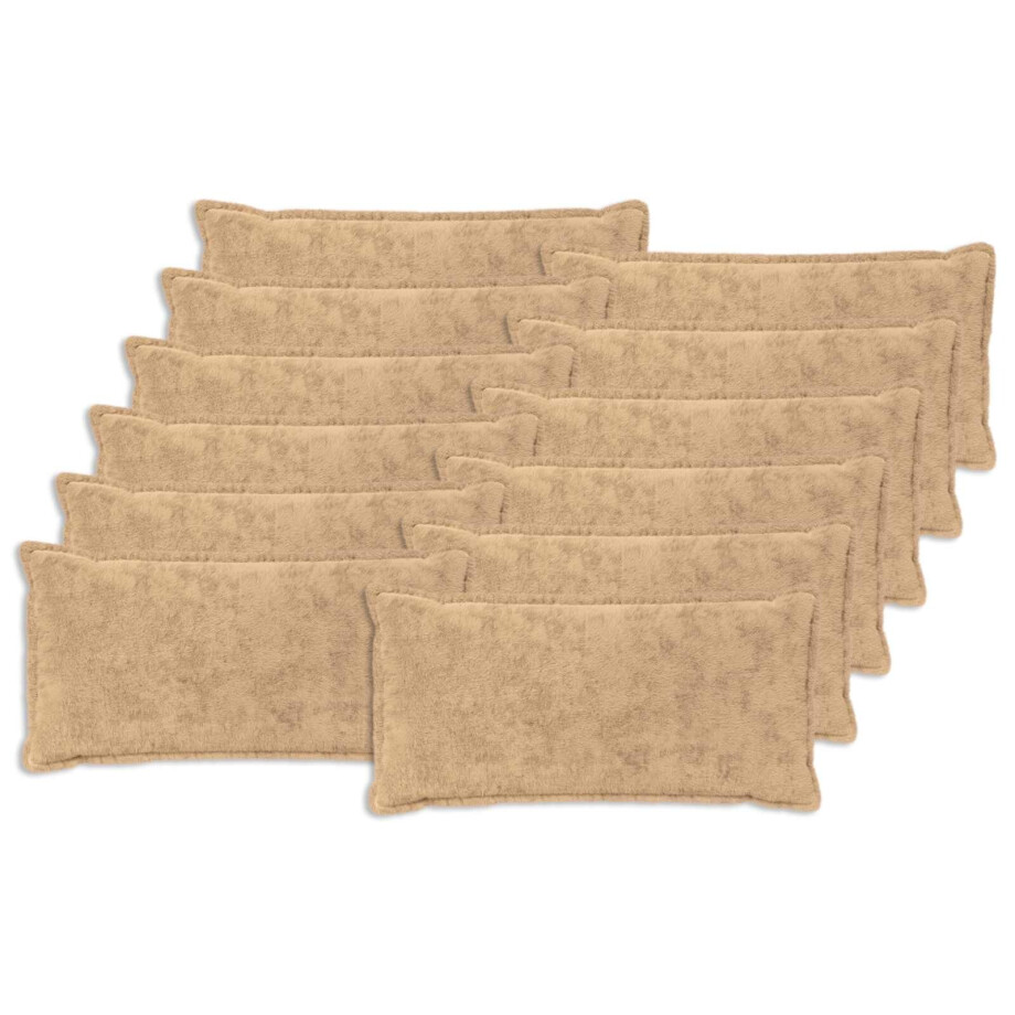 vidaXL Kussensloop 12 st HOUTEN Crèmekleurig 40 x 80 cm afbeelding 1