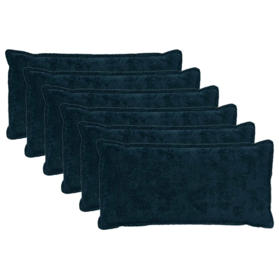 vidaXL Kussensloop 6 st HOUTEN Marineblauw 40 x 80 cm Nep Konijnenbont vidaXL Kussensloop 6 st HOUTEN Marineblauw 40 x 80 cm Nep Konijnenbont afbeelding 1
