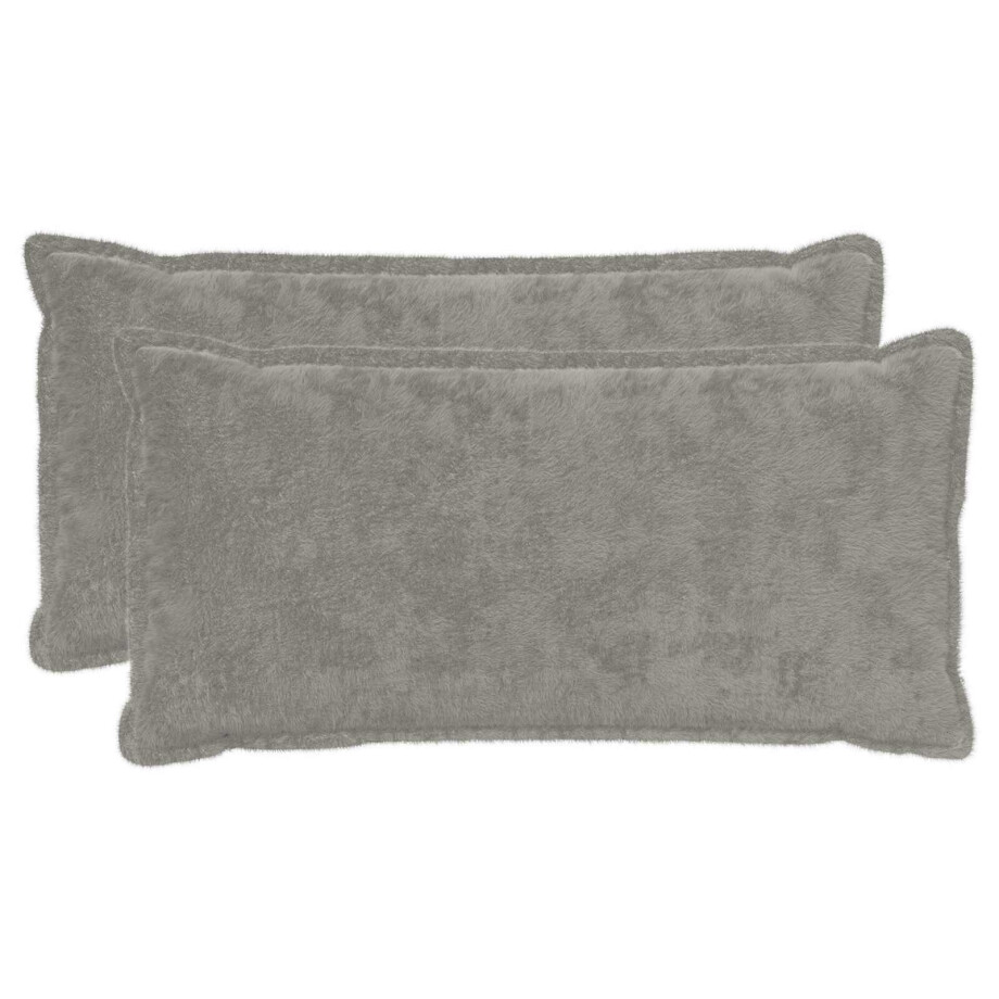 vidaXL Kussensloop 2 st HOUTEN Lichtgrijs 40 x 80 cm Nep Konijnenbont vidaXL Kussensloop 2 st HOUTEN Lichtgrijs 40 x 80 cm Nep Konijnenbont afbeelding 1