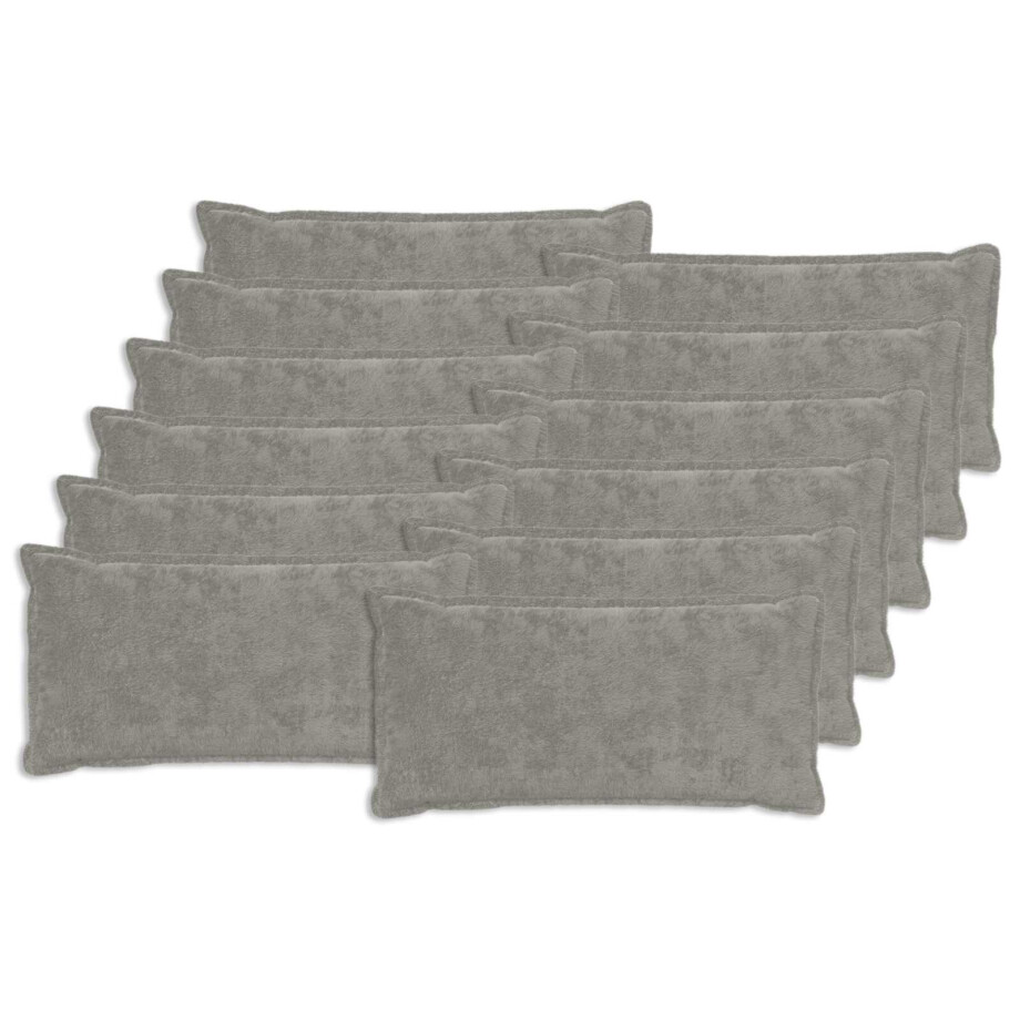 vidaXL Kussensloop 12 st HOUTEN Lichtgrijs 40 x 80 cm Nep Konijnenbont afbeelding 1