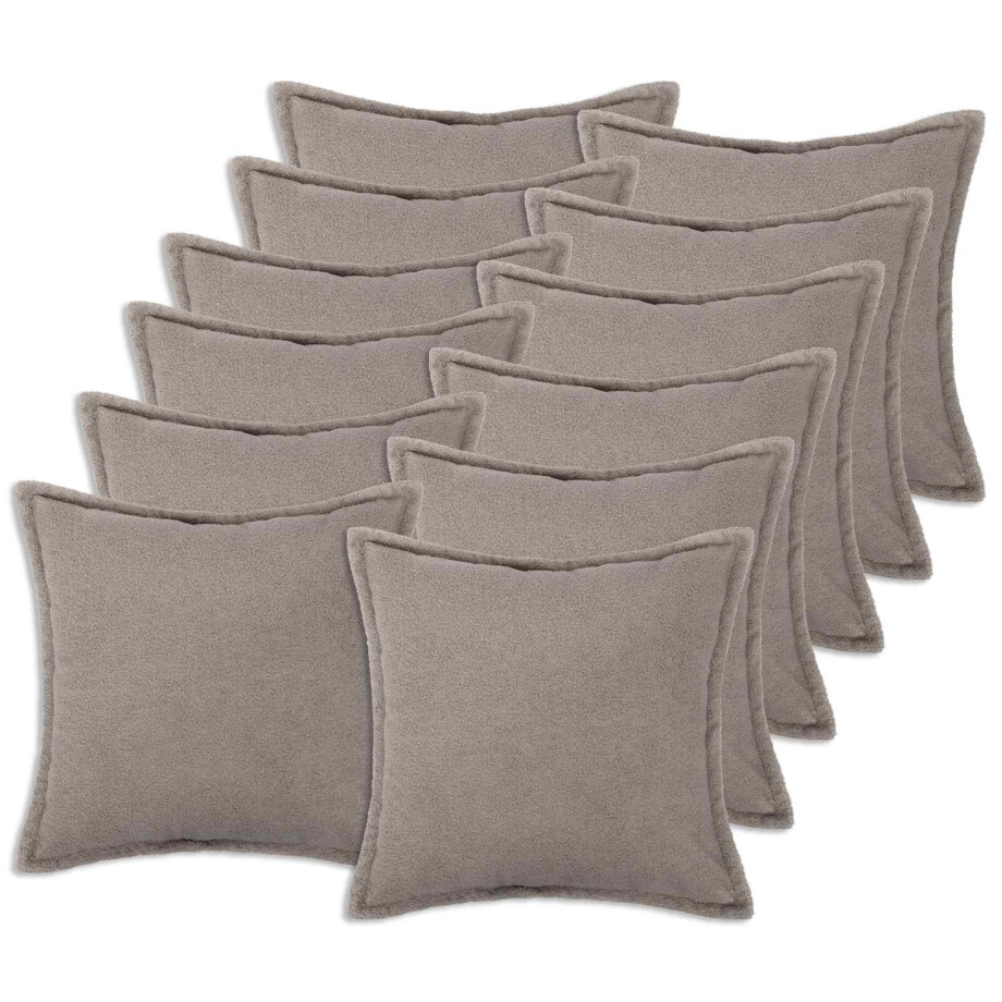 vidaXL Kussensloop 12 pcs HOUTEN Lichtgrijs 45 x 45 cm Bouclé vidaXL Kussensloop 12 pcs HOUTEN Lichtgrijs 45 x 45 cm Bouclé afbeelding 1