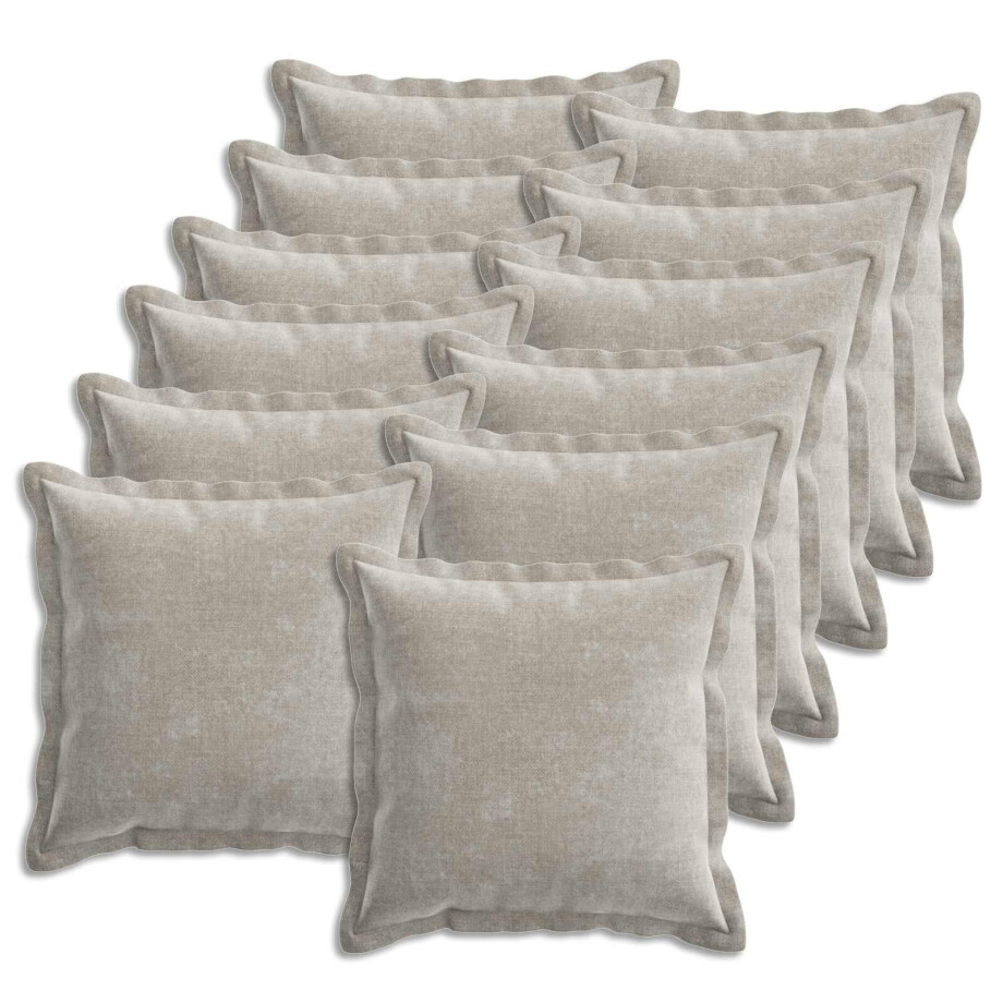 vidaXL Kussensloop 12 st HOUTEN Lichtgrijs 45 x 45 cm Chenille Stof vidaXL Kussensloop 12 st HOUTEN Lichtgrijs 45 x 45 cm Chenille Stof afbeelding 1