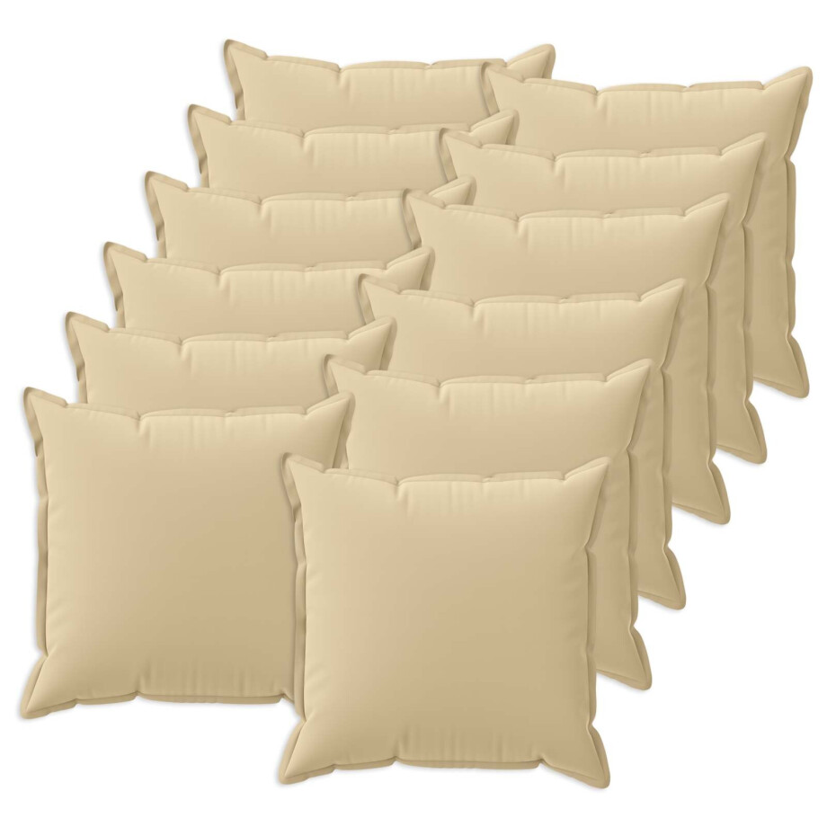 vidaXL Kussensloop 12 st HOUTEN Beige 45 x 45 cm Polyester vidaXL Kussensloop 12 st HOUTEN Beige 45 x 45 cm Polyester afbeelding 1