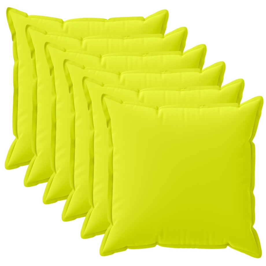 vidaXL Kussensloop 6 st HOUTEN Helder groen 45 x 45 cm Polyester afbeelding 1