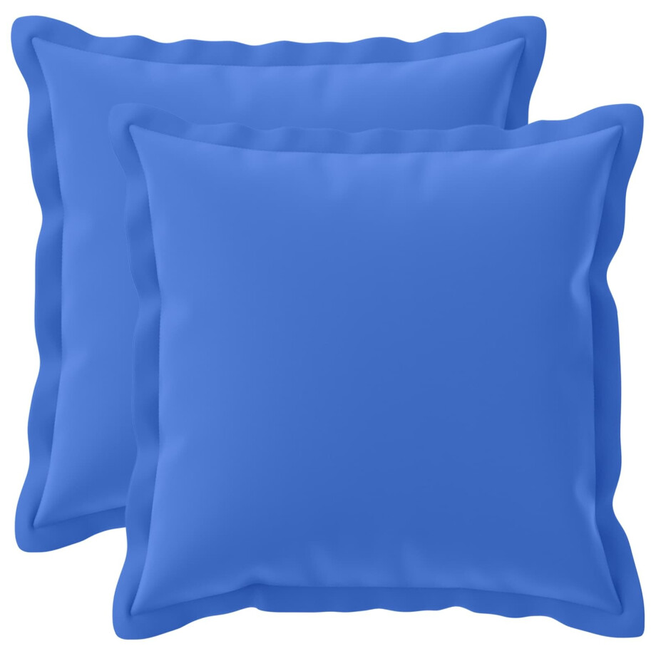 vidaXL Kussensloop 2 st HOUTEN Koninklijk Blauw 45 x 45 cm Polyester afbeelding 1