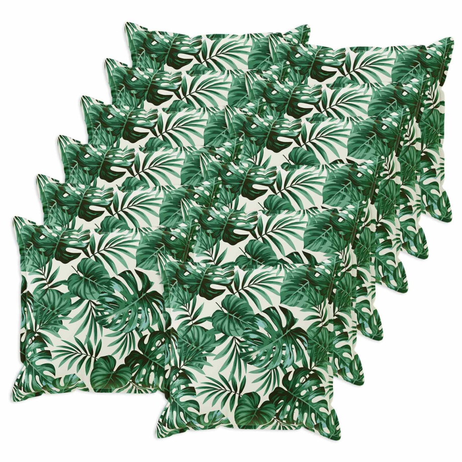 vidaXL Kussensloop 12 st HOUTEN Bladpatroon 45 x 45 cm Polyester afbeelding 1