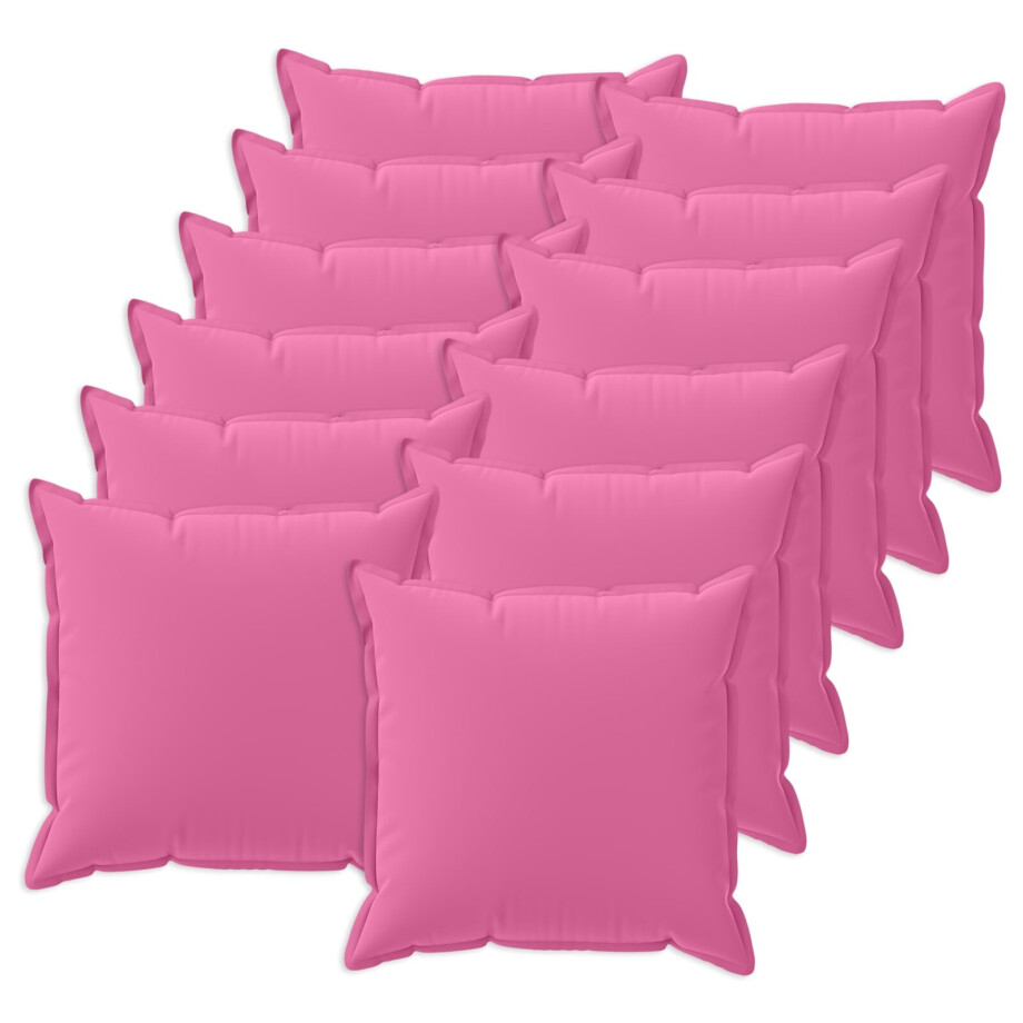 vidaXL Kussensloop 12 st HOUTEN Roze 45 x 45 cm Polyester vidaXL Kussensloop 12 st HOUTEN Roze 45 x 45 cm Polyester afbeelding 1